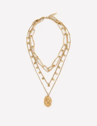 Irregular Layered Necklace Gold Colour