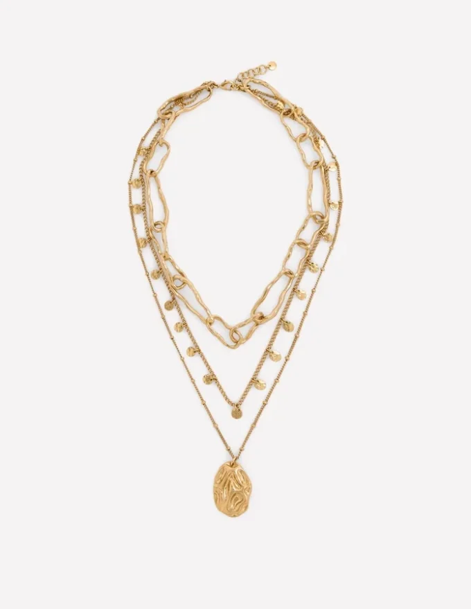 Irregular Layered Necklace Gold Colour Irregular Layered Necklace Gold Colour