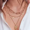 Irregular Layered Necklace Gold Colour Irregular Layered Necklace Gold Colour