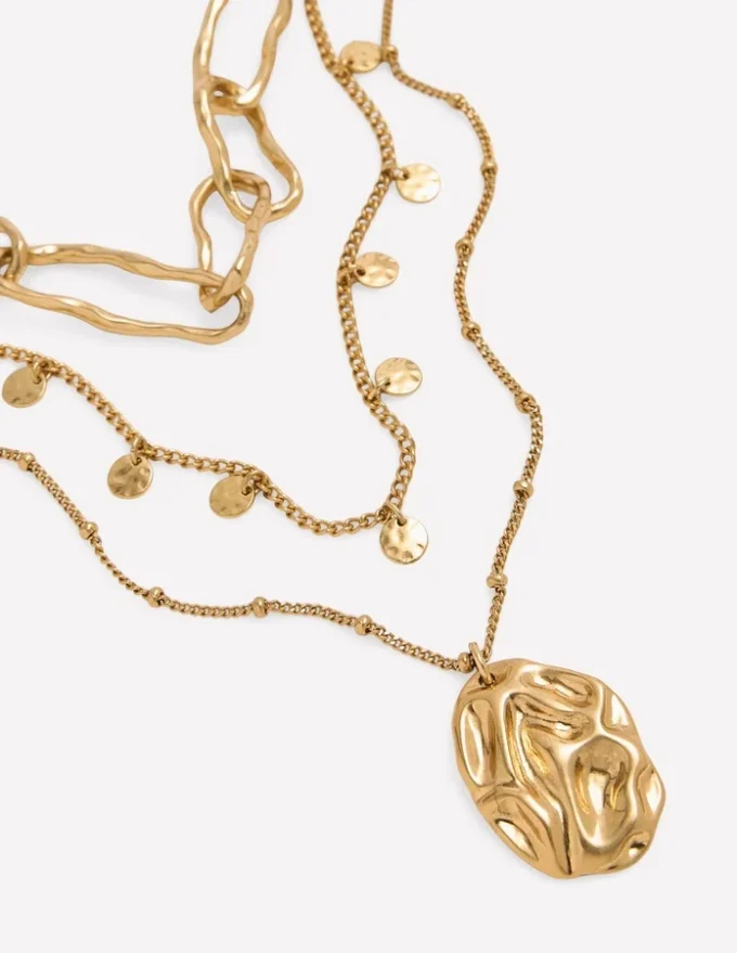 Irregular Layered Necklace Gold Colour Irregular Layered Necklace Gold Colour