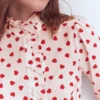 Isabel Ruffle Cotton Shirt Ivory, Heart Confetti Isabel Ruffle Cotton Shirt Ivory, Heart Confetti