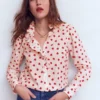 Isabel Ruffle Cotton Shirt Ivory, Heart Confetti Isabel Ruffle Cotton Shirt Ivory, Heart Confetti