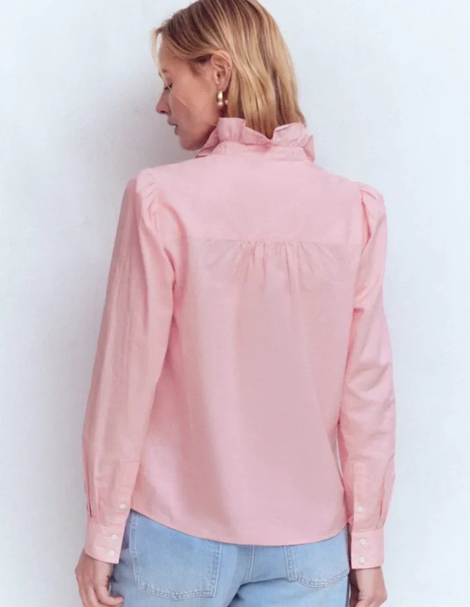 Isabel Ruffle Cotton Shirt Spring Blossom Pink Isabel Ruffle Cotton Shirt Spring Blossom Pink