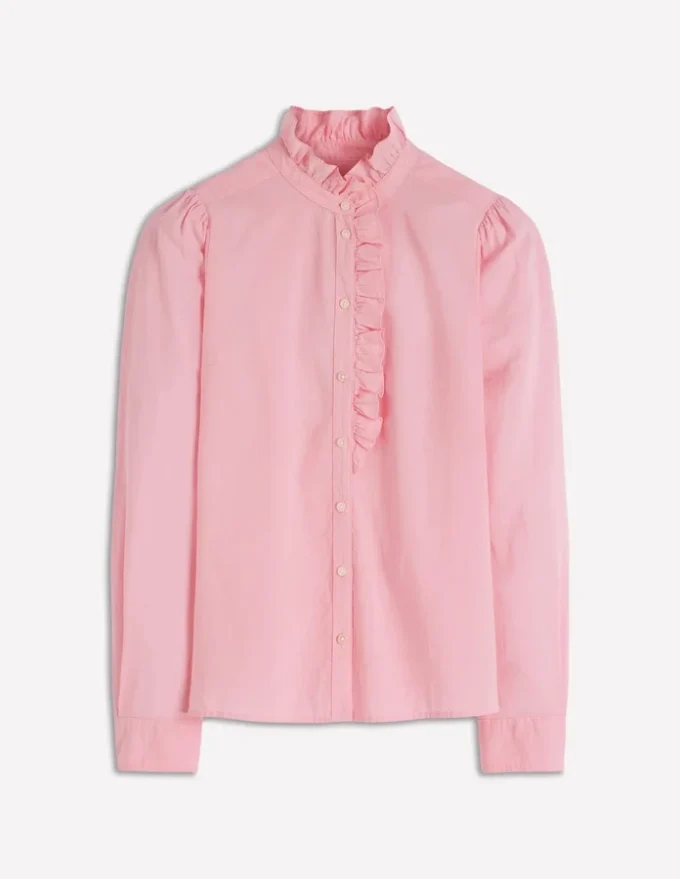 Isabel Ruffle Cotton Shirt Spring Blossom Pink Isabel Ruffle Cotton Shirt Spring Blossom Pink