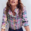 Isabel Ruffle Linen Shirt Blue, Pink and Green Madras Isabel Ruffle Linen Shirt Blue, Pink and Green Madras