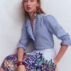 Isabel Ruffle Linen Shirt Chambray Isabel Ruffle Linen Shirt Chambray