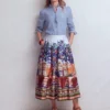 Isabel Ruffle Linen Shirt Chambray Isabel Ruffle Linen Shirt Chambray