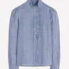 Isabel Ruffle Linen Shirt Chambray Isabel Ruffle Linen Shirt Chambray
