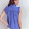 Isabel Sleeveless Broderie Top Cornflower Blue Isabel Sleeveless Broderie Top Cornflower Blue
