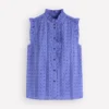Isabel Sleeveless Broderie Top Cornflower Blue Isabel Sleeveless Broderie Top Cornflower Blue