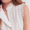 Isabel Sleeveless Broderie Top White Isabel Sleeveless Broderie Top White