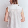 Isabel Sleeveless Broderie Top White Isabel Sleeveless Broderie Top White