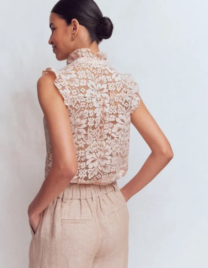 Isabel Sleeveless Lace Top Pale Pink Isabel Sleeveless Lace Top Pale Pink