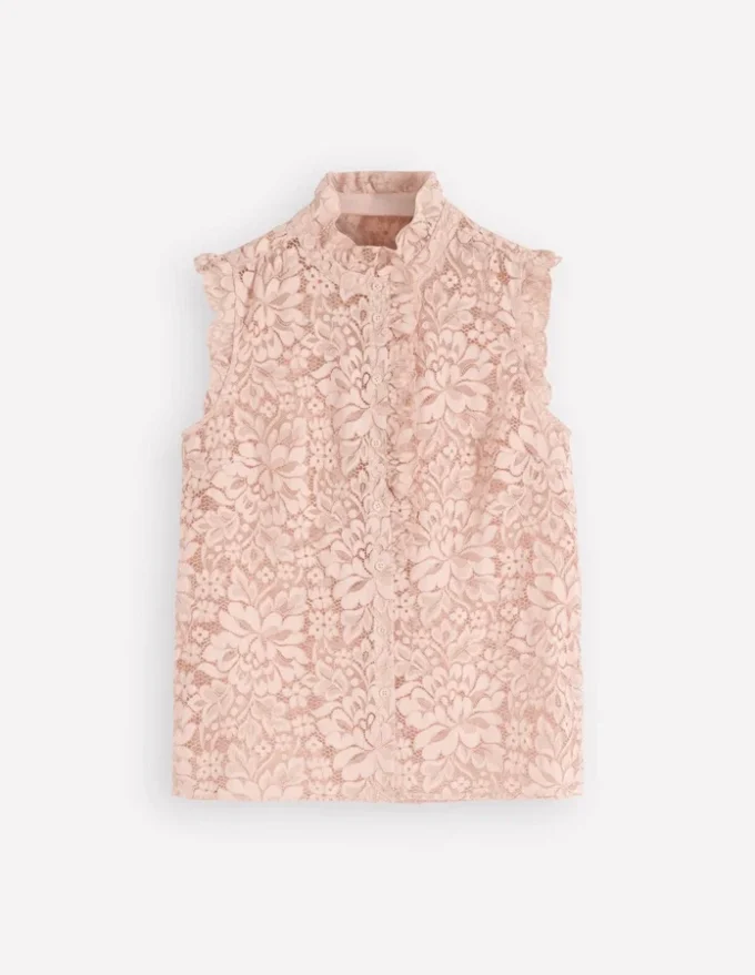 Isabel Sleeveless Lace Top Pale Pink Isabel Sleeveless Lace Top Pale Pink