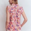 Isabel Sleeveless Linen Top Blooming Pink, Blossomy Garden Isabel Sleeveless Linen Top Blooming Pink, Blossomy Garden