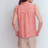 Isabel Sleeveless Linen Top Burnt Red Gingham Isabel Sleeveless Linen Top Burnt Red Gingham