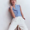 Isabel Sleeveless Linen Top Chambray Isabel Sleeveless Linen Top Chambray