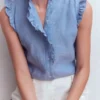 Isabel Sleeveless Linen Top Chambray Isabel Sleeveless Linen Top Chambray