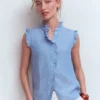Isabel Sleeveless Linen Top Chambray Isabel Sleeveless Linen Top Chambray