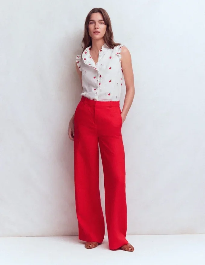 Isabel Sleeveless Linen Top Floral Embroidery Isabel Sleeveless Linen Top Floral Embroidery
