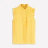 Isabel Sleeveless Linen Top French Marigold Micro Gingham Isabel Sleeveless Linen Top French Marigold Micro Gingham