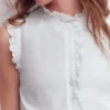 Isabel Sleeveless Linen Top White Isabel Sleeveless Linen Top White