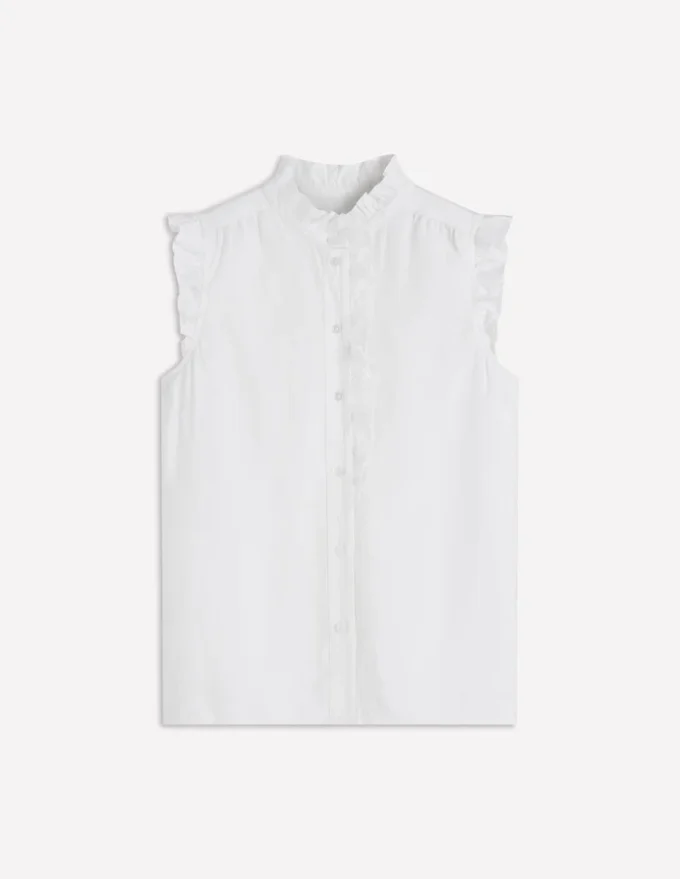 Isabel Sleeveless Linen Top White Isabel Sleeveless Linen Top White