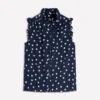 Isabel Sleeveless Silk Top French Navy, Painted Dot Isabel Sleeveless Silk Top French Navy, Painted Dot