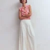 Isabel Sleeveless Silk Top Pink, Bloom Scatter Mono Isabel Sleeveless Silk Top Pink, Bloom Scatter Mono