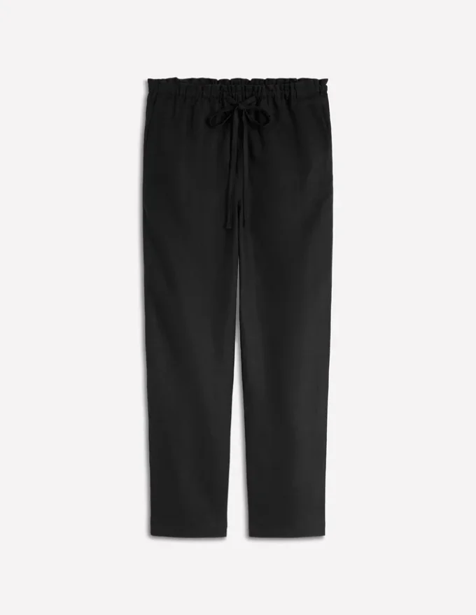 Islington Linen Crop Pants Black Islington Linen Crop Pants Black