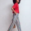 Islington Linen Crop Pants Faience and Rose Multistripe Islington Linen Crop Pants Faience and Rose Multistripe