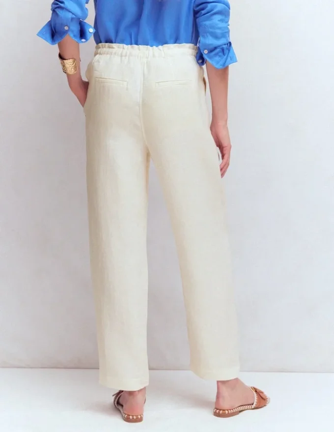 Islington Linen Crop Pants Ivory Islington Linen Crop Pants Ivory