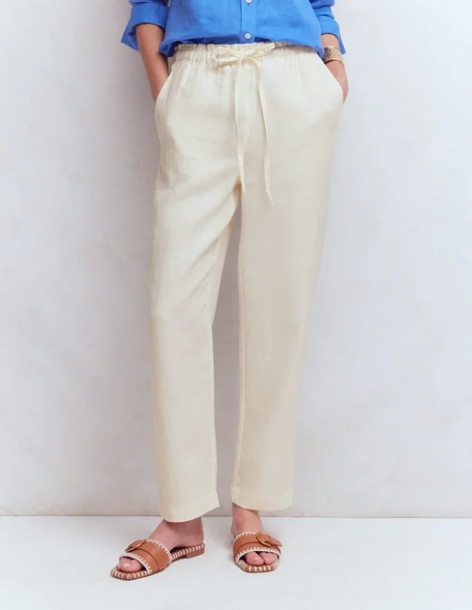 Islington Linen Crop Pants Ivory Islington Linen Crop Pants Ivory