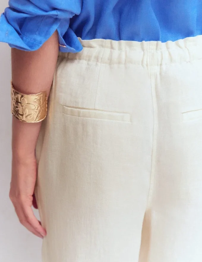 Islington Linen Crop Pants Ivory Islington Linen Crop Pants Ivory