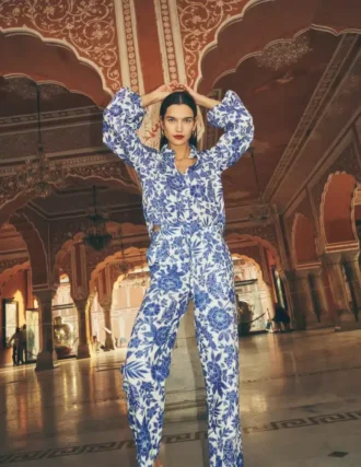Islington Linen Crop Pants Mazarine Blue, Tigers Paradise