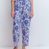 Islington Linen Crop Pants Mazarine Blue, Tigers Paradise