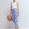 Islington Linen Crop Pants Mazarine Blue, Tigers Paradise