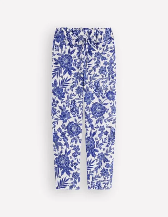 Islington Linen Crop Pants Mazarine Blue, Tigers Paradise