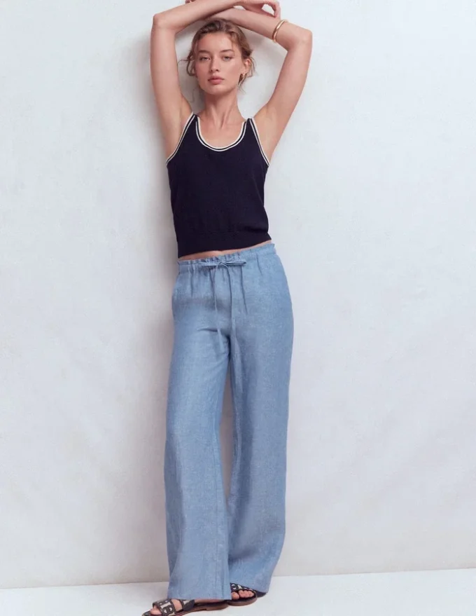Islington Linen Pants Blue Chambray Islington Linen Pants Blue Chambray