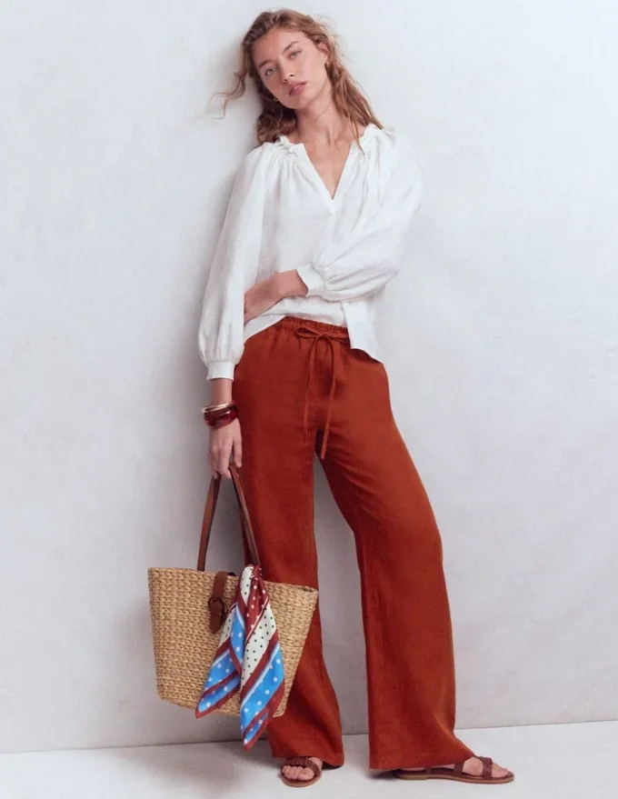 Islington Linen Pants Burnt Orange Islington Linen Pants Burnt Orange