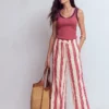 Islington Linen Pants Ivory, Brown & Pink Stripe Islington Linen Pants Ivory, Brown & Pink Stripe