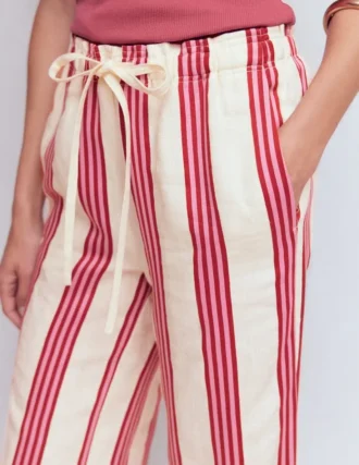 Islington Linen Pants Ivory, Brown & Pink Stripe Islington Linen Pants Ivory, Brown & Pink Stripe