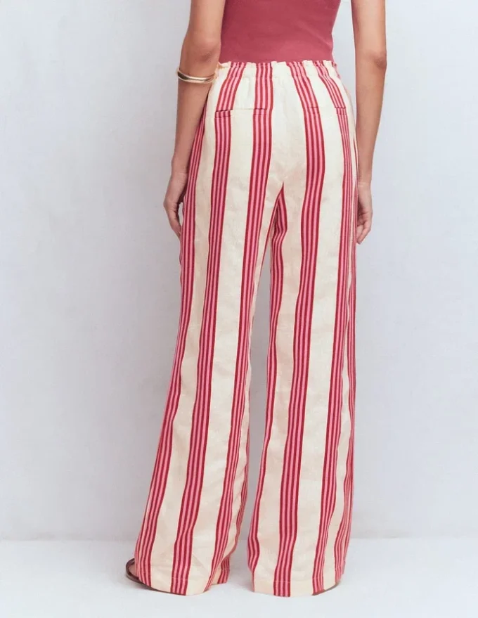 Islington Linen Pants Ivory, Brown & Pink Stripe Islington Linen Pants Ivory, Brown & Pink Stripe