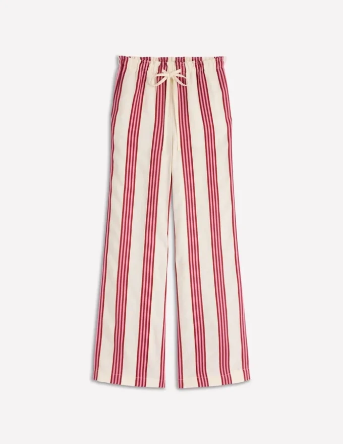 Islington Linen Pants Ivory, Brown & Pink Stripe Islington Linen Pants Ivory, Brown & Pink Stripe