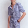 Islington Linen Shorts Bright blue Stripe Islington Linen Shorts Bright blue Stripe
