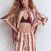 Islington Linen Shorts Ivory, Brown, Pink Stripe Islington Linen Shorts Ivory, Brown, Pink Stripe