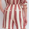 Islington Linen Shorts Ivory, Brown, Pink Stripe Islington Linen Shorts Ivory, Brown, Pink Stripe