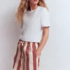 Islington Linen Shorts Ivory, Brown, Pink Stripe Islington Linen Shorts Ivory, Brown, Pink Stripe