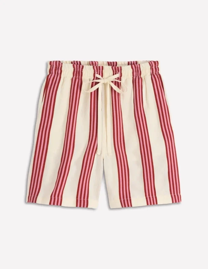 Islington Linen Shorts Ivory, Brown, Pink Stripe Islington Linen Shorts Ivory, Brown, Pink Stripe