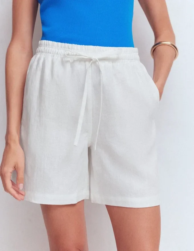 Islington Linen Shorts White Islington Linen Shorts White